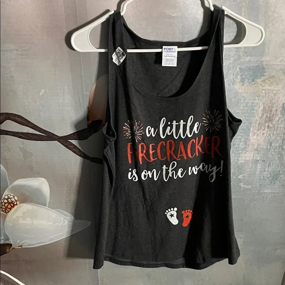 Black Tank Top - A Little Firecracker Design - Picture 1 of 1